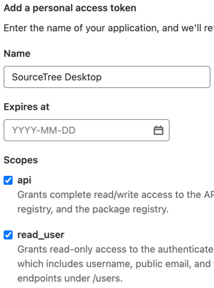 authentication failed sourcetree gitlab